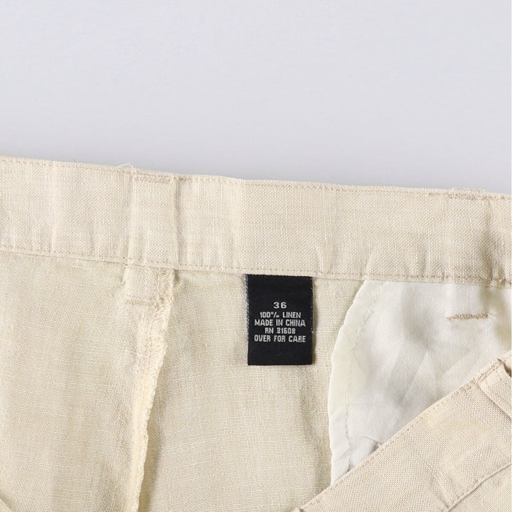 JOS. A. BANK Two-pleat Linen Shorts, Men's Size W36 linen unbleached Vintage Second Hand