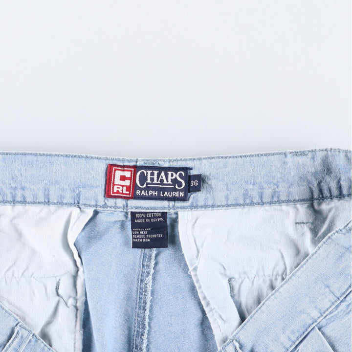 Ralph Lauren Chaps Two-pleat Cotton Shorts, Men's Size W36 cotton Blue type light blue Vintage Second Hand