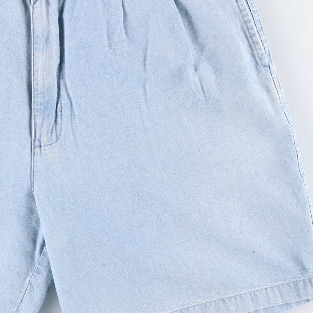 Ralph Lauren Chaps Two-pleat Cotton Shorts, Men's Size W36 cotton Blue type light blue Vintage Second Hand