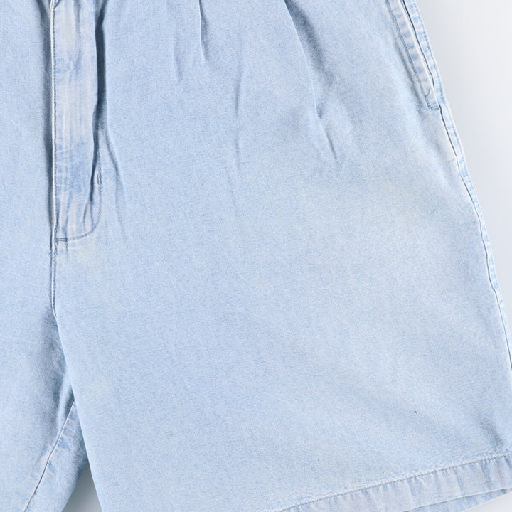 Ralph Lauren Chaps Two-pleat Cotton Shorts, Men's Size W36 cotton Blue type light blue Vintage Second Hand