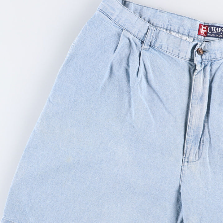 Ralph Lauren Chaps Two-pleat Cotton Shorts, Men's Size W36 cotton Blue type light blue Vintage Second Hand