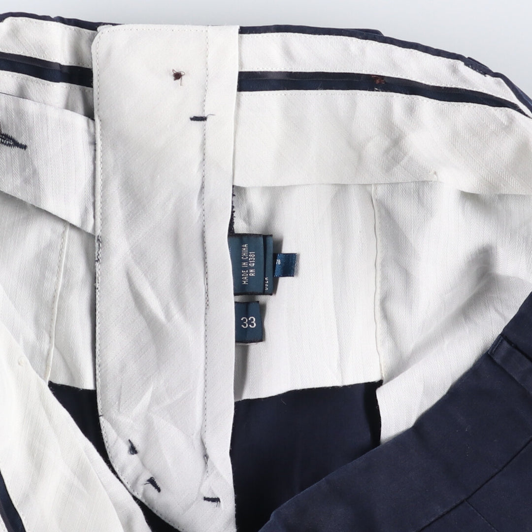 Ralph Lauren POLO by Ralph Lauren silk and cotton shorts, men's size W35. silk navy blue type Vintage Second Hand