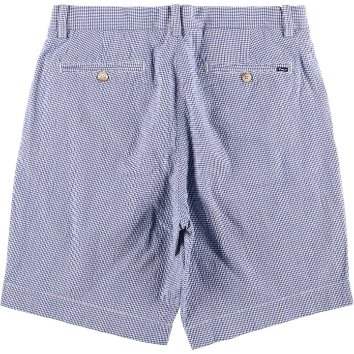 Ralph Lauren POLO RALPH LAUREN STRETCH CLASSIC FIT Check Pattern Seersucker Shorts Men's Size W30 cotton white type Vintage Second Hand