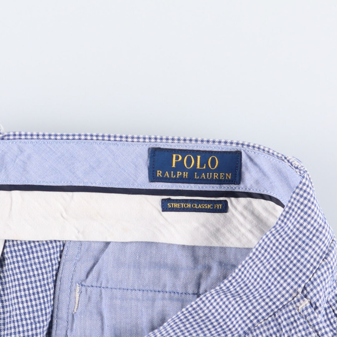 Ralph Lauren POLO RALPH LAUREN STRETCH CLASSIC FIT Check Pattern Seersucker Shorts Men's Size W30 cotton white type Vintage Second Hand