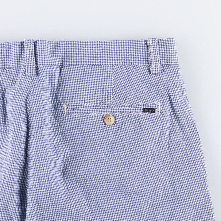 Ralph Lauren POLO RALPH LAUREN STRETCH CLASSIC FIT Check Pattern Seersucker Shorts Men's Size W30 cotton white type Vintage Second Hand