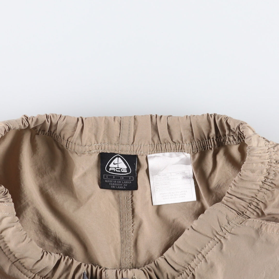 2000'S Nike ACG Nylon Shorts, Men's Size Small polyester Beige type Vintage Second Hand
