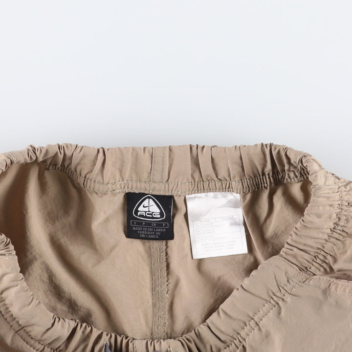 2000'S Nike ACG Nylon Shorts, Men's Size Small polyester Beige type Vintage Second Hand
