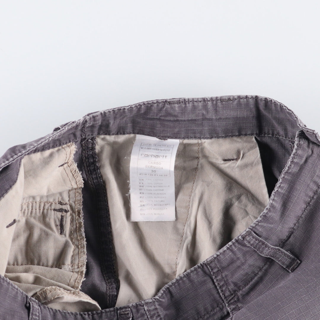 Carhartt Cargo Barmuda Ripstop Cargo Shorts, Men's Size W32 cotton gray type Vintage Second Hand