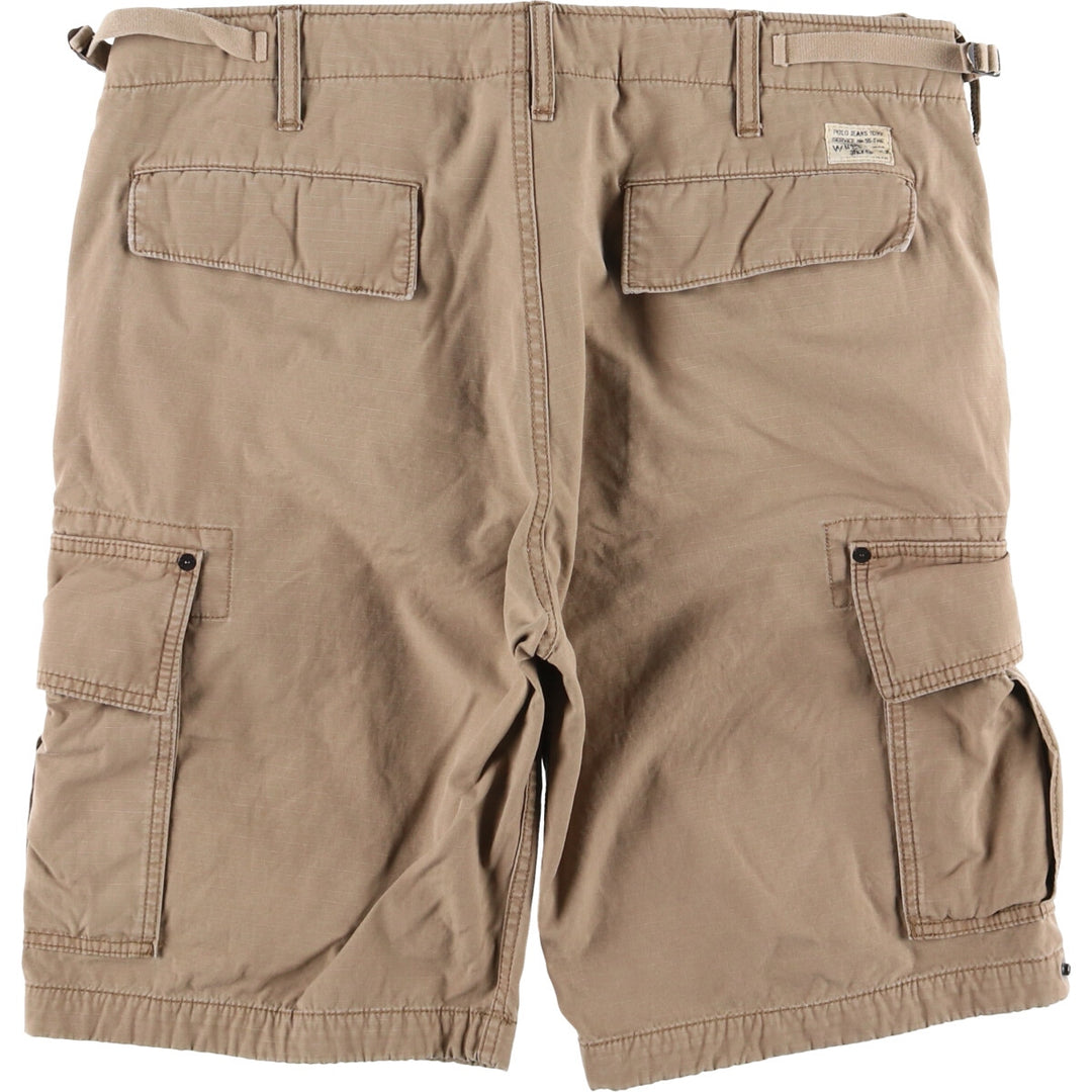 Vintage 90'S Ralph Lauren Polo Jeans Company ripstop cargo shorts, men's size W36. cotton Beige type Vintage Second Hand