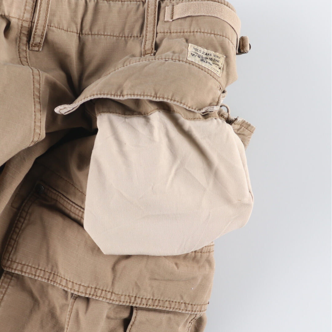 Vintage 90'S Ralph Lauren Polo Jeans Company ripstop cargo shorts, men's size W36. cotton Beige type Vintage Second Hand