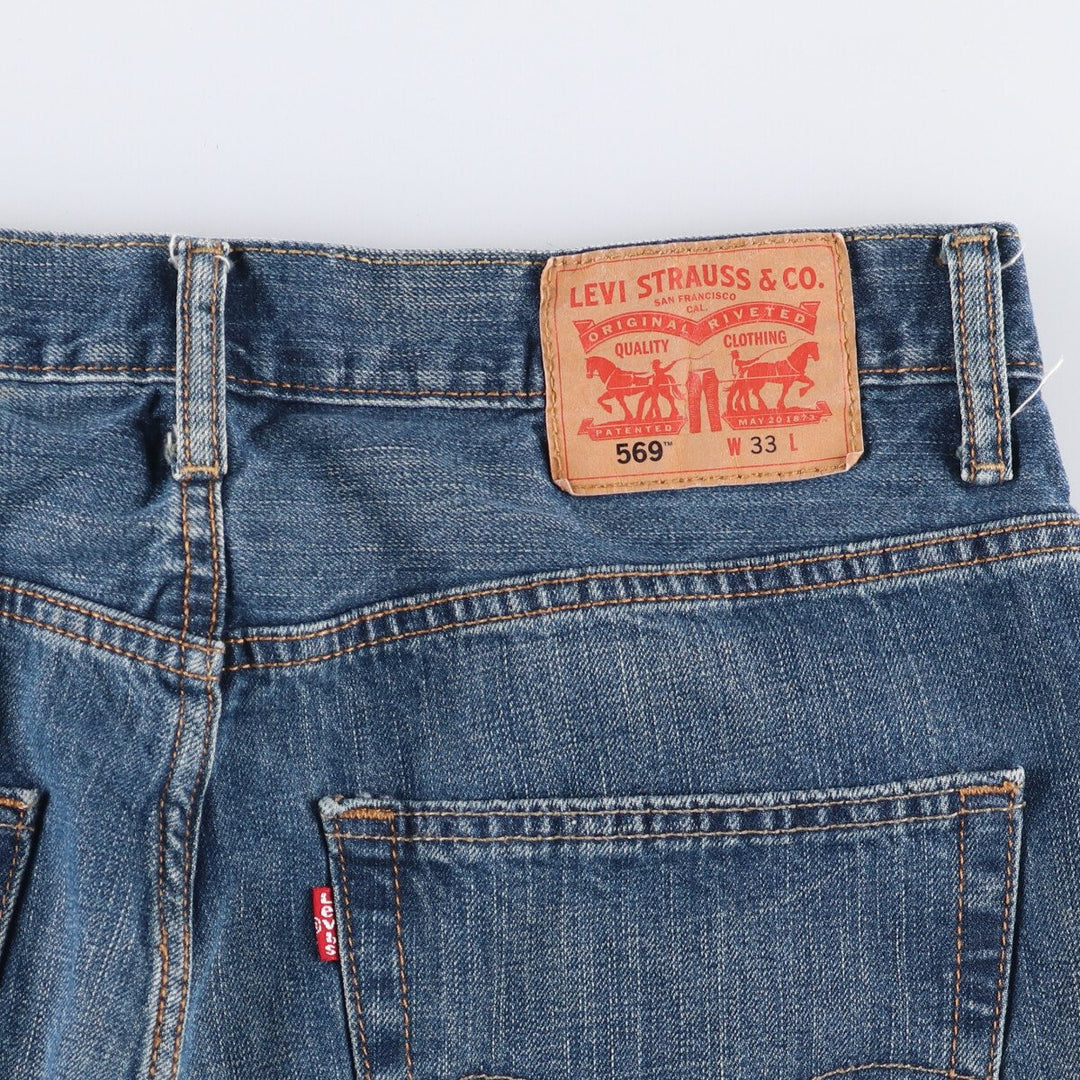 Levi's 569 denim shorts, half pants, jorts, men's size w36 cotton blue type Vintage Second Hand