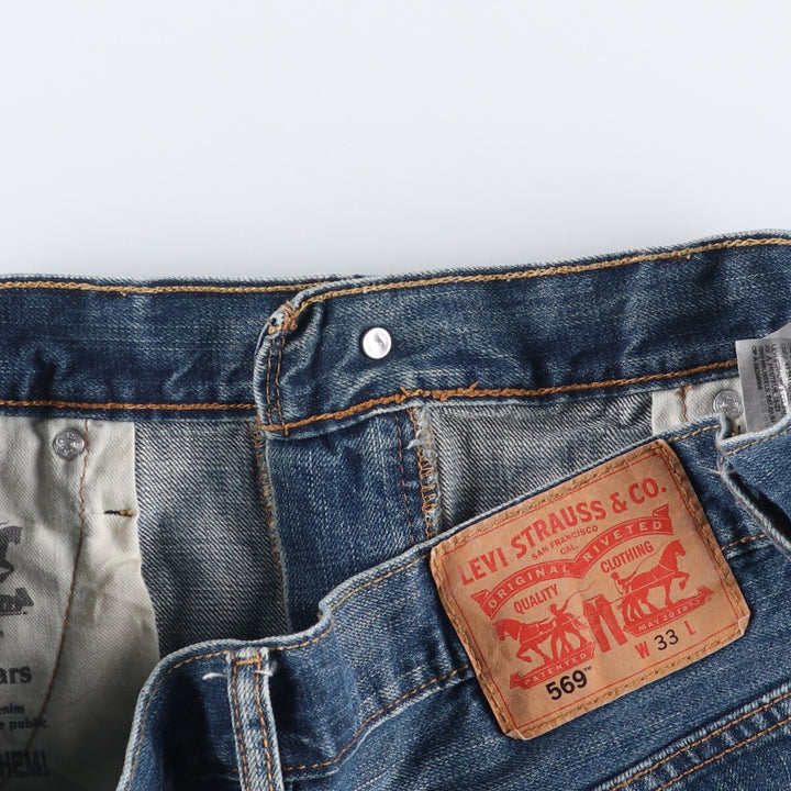 Levi's 569 denim shorts, half pants, jorts, men's size w36 cotton blue type Vintage Second Hand