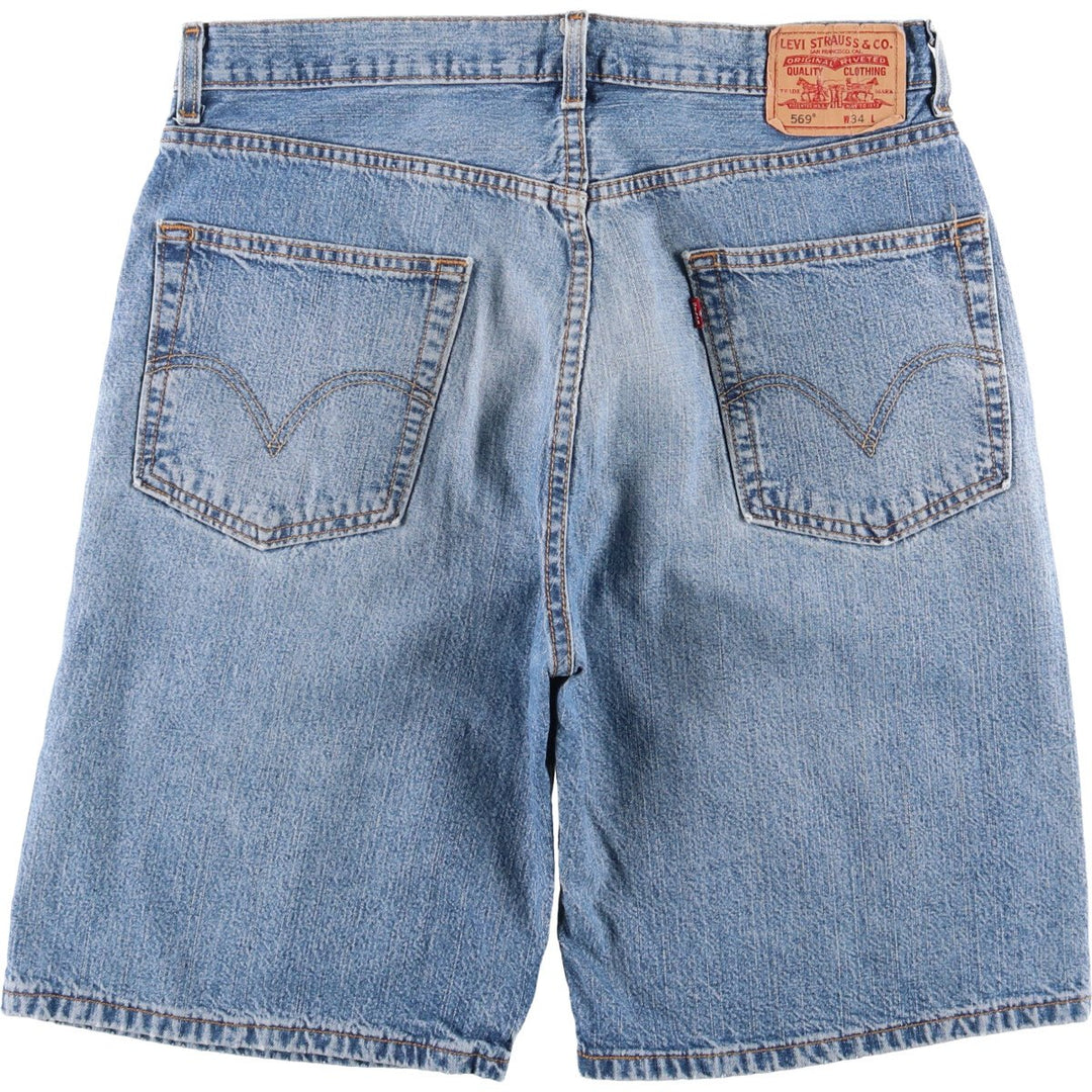 2000'S Levi's 569 Loose Fit Denim Shorts (Men's Size 34) cotton blue type Vintage Second Hand