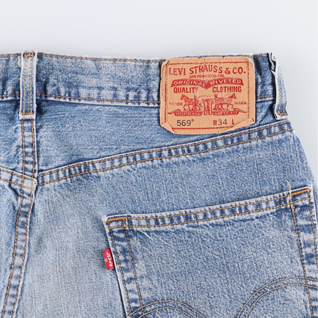 2000'S Levi's 569 Loose Fit Denim Shorts (Men's Size 34) cotton blue type Vintage Second Hand