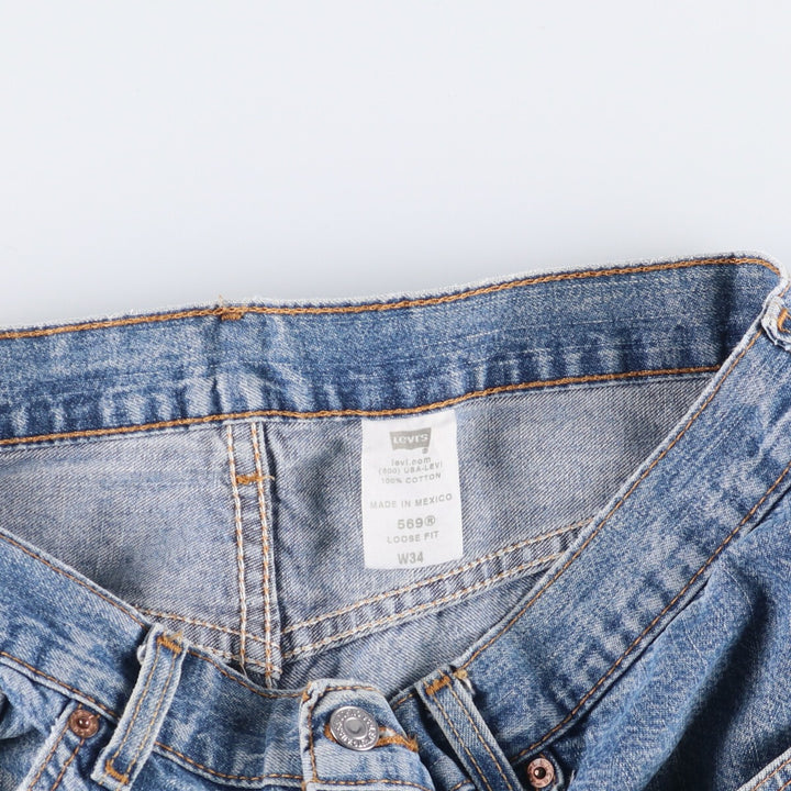 2000'S Levi's 569 Loose Fit Denim Shorts (Men's Size 34) cotton blue type Vintage Second Hand