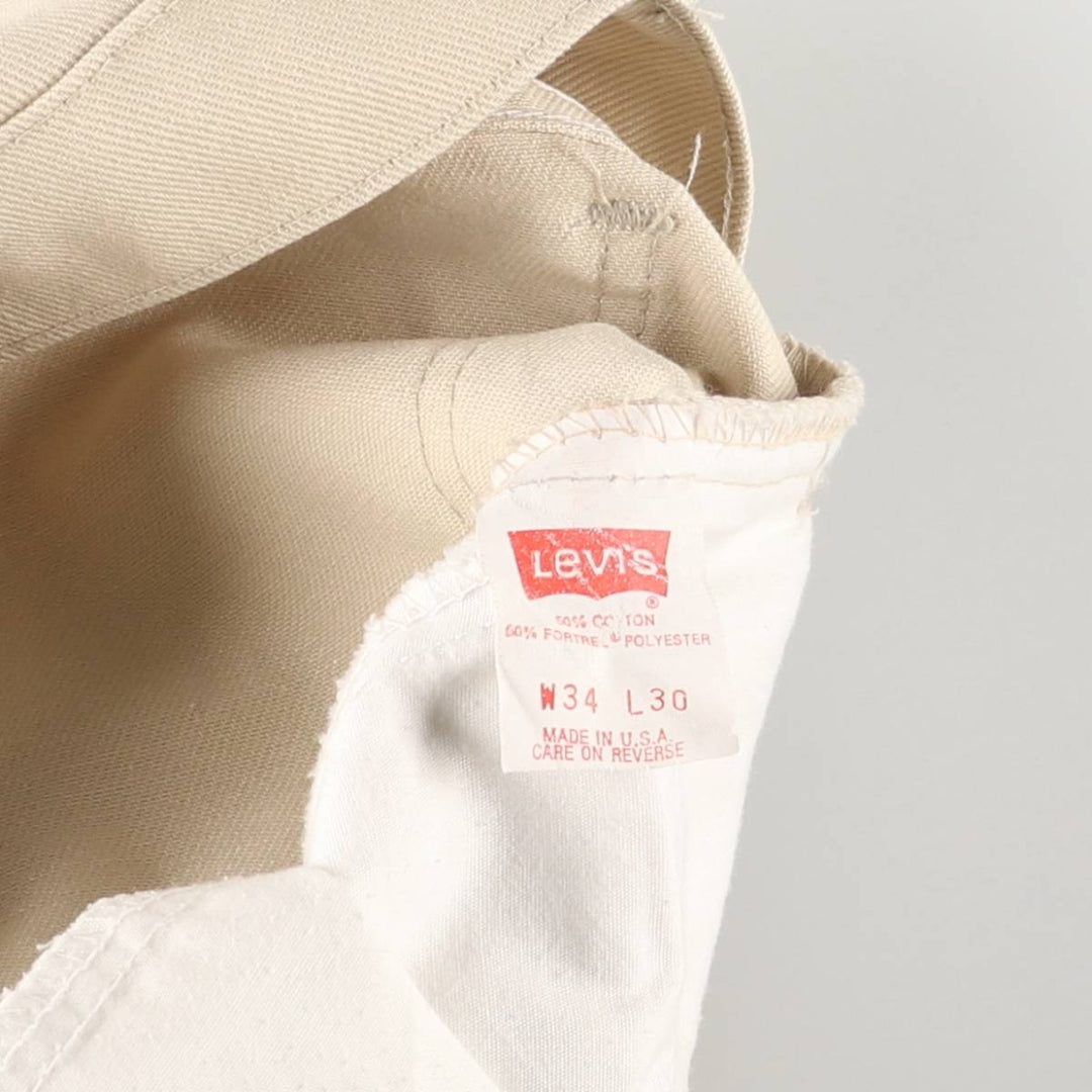 Vintage Levi's STA-PREST slacks, made in the USA, men's size W34. cotton Beige type Vintage Second Hand