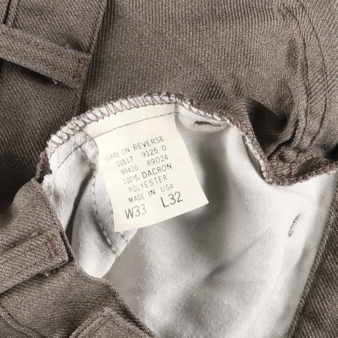 90'S Levi's STA-PREST flared pants (10517-9125), made in the USA, men's size W32, vintage. polyester gray type Vintage Second Hand
