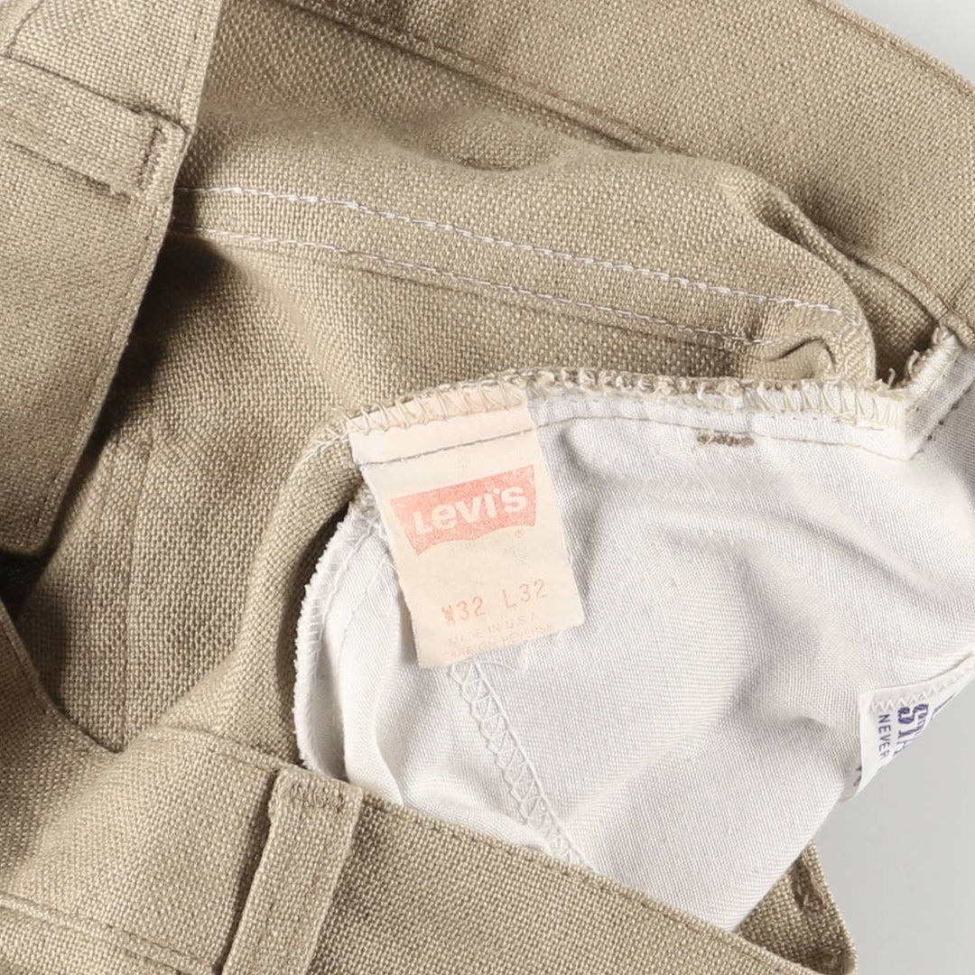 90'S Levi's STA-PREST flared pants (10517-4421), made in the USA, men's size 33, vintage unclear Beige type Vintage Second Hand