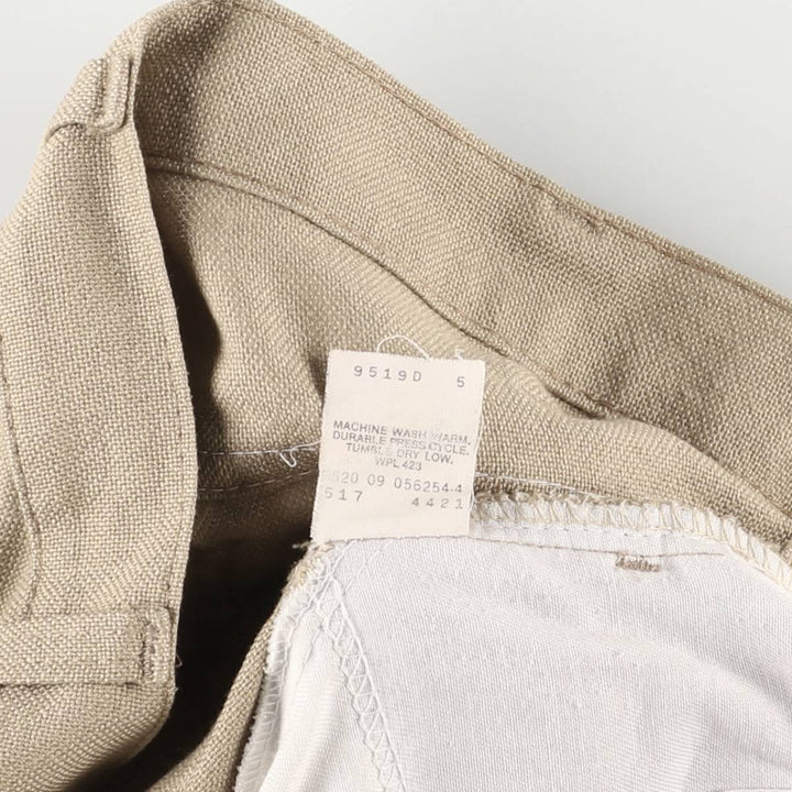 90'S Levi's STA-PREST flared pants (10517-4421), made in the USA, men's size 33, vintage unclear Beige type Vintage Second Hand