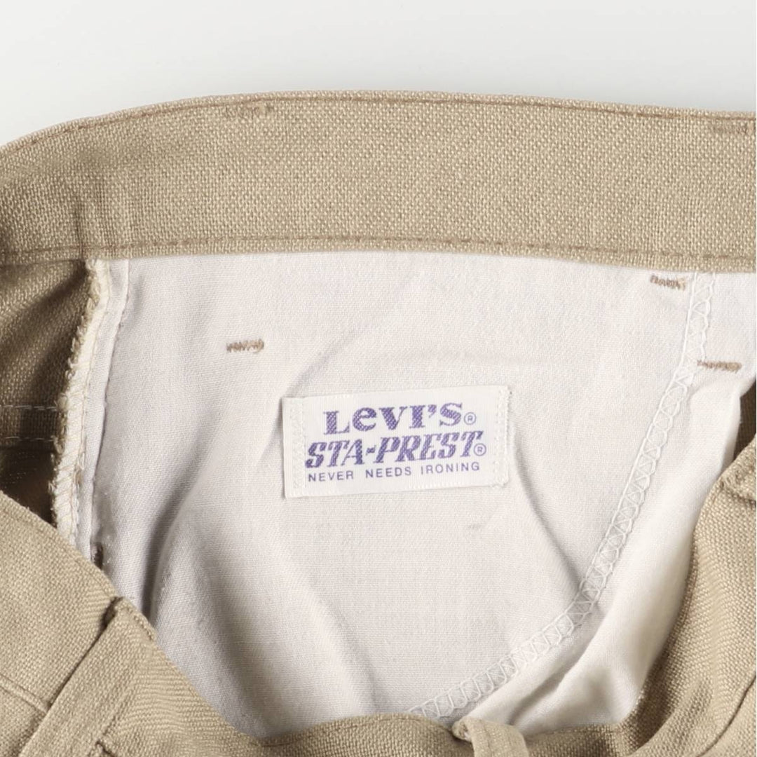 90'S Levi's STA-PREST flared pants (10517-4421), made in the USA, men's size 33, vintage unclear Beige type Vintage Second Hand