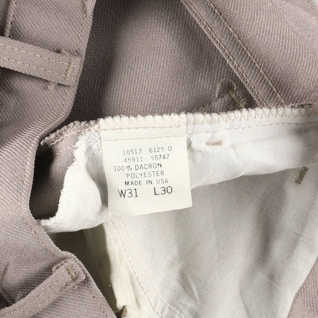Vintage 1980'S Levi's STA-PREST flared pants (10517-6125), made in the USA, size W31. polyester Beige type Vintage Second Hand