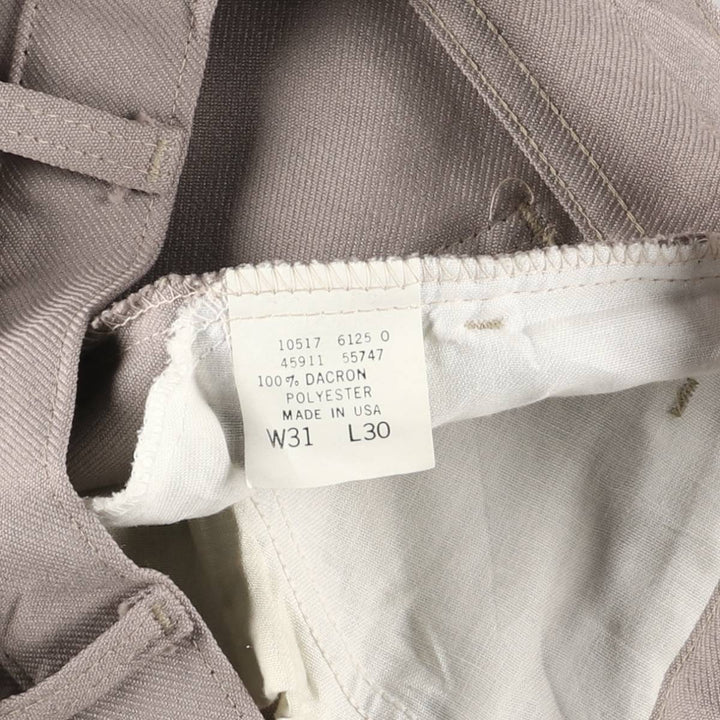 Vintage 1980'S Levi's STA-PREST flared pants (10517-6125), made in the USA, size W31. polyester Beige type Vintage Second Hand
