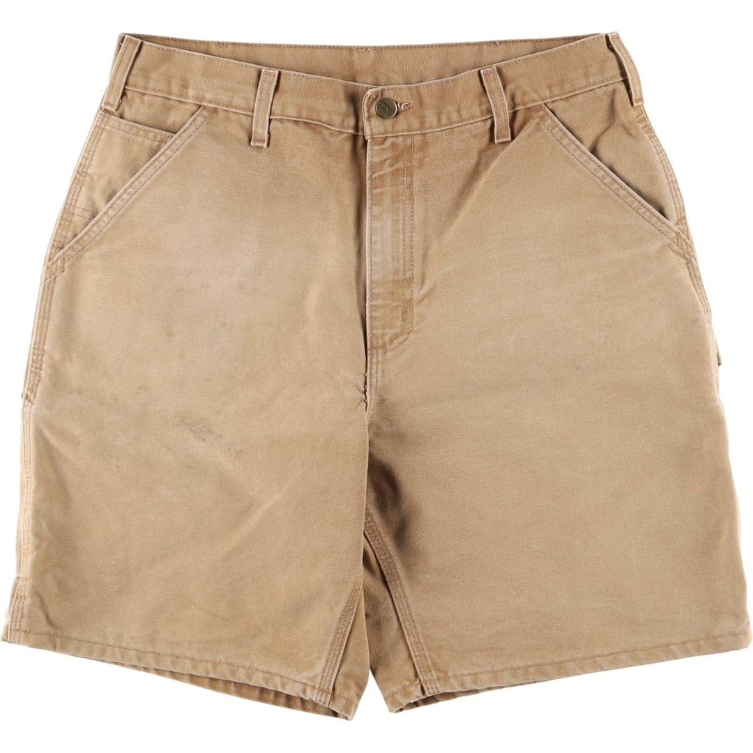 2000'S Carhartt Duck Painter Shorts, Made in USA, Men's Size W34 cotton beige type brown Vintage Second Hand