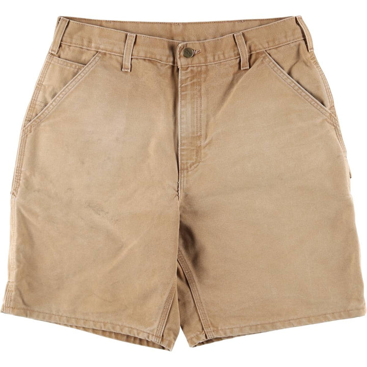 2000'S Carhartt Duck Painter Shorts, Made in USA, Men's Size W34 cotton beige type brown Vintage Second Hand