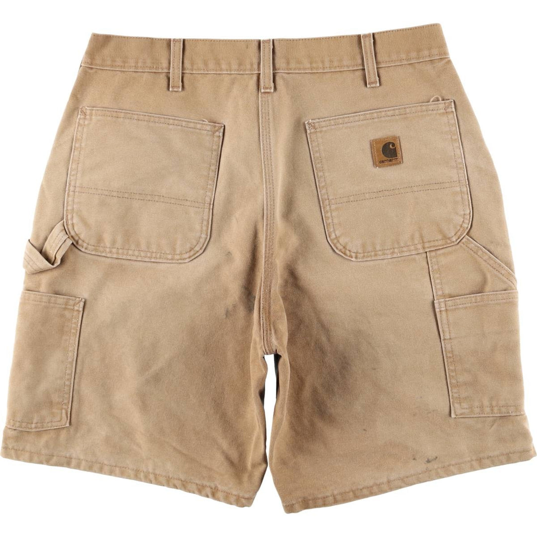 2000'S Carhartt Duck Painter Shorts, Made in USA, Men's Size W34 cotton beige type brown Vintage Second Hand