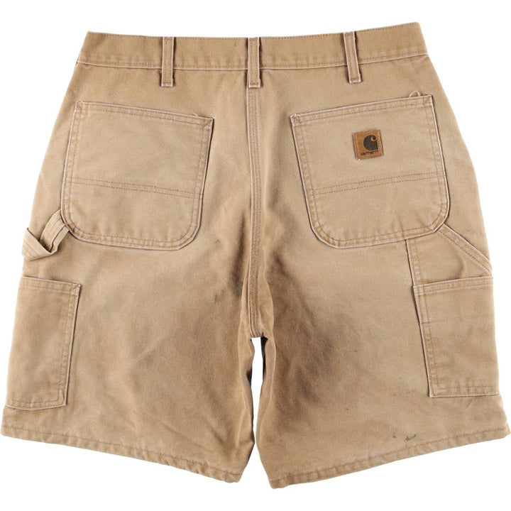 2000'S Carhartt Duck Painter Shorts, Made in USA, Men's Size W34 cotton beige type brown Vintage Second Hand