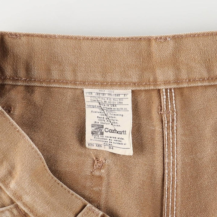 2000'S Carhartt Duck Painter Shorts, Made in USA, Men's Size W34 cotton beige type brown Vintage Second Hand