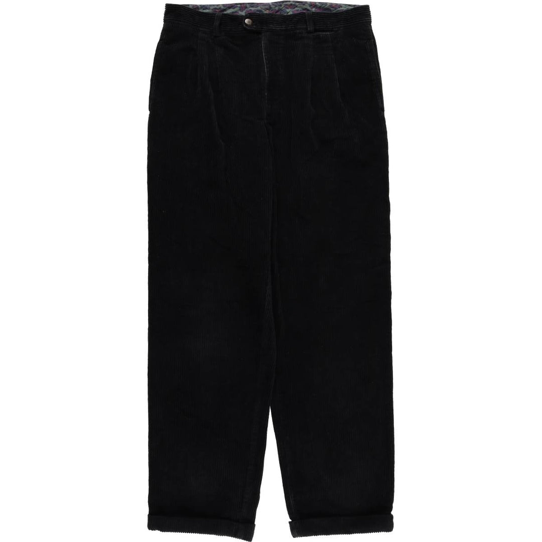 90'S NEW FAST Two-pleat Corduroy Pants, Men's, W35, Vintage cotton black type Vintage Second Hand