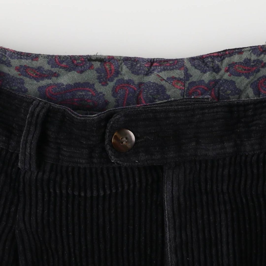 90'S NEW FAST Two-pleat Corduroy Pants, Men's, W35, Vintage cotton black type Vintage Second Hand