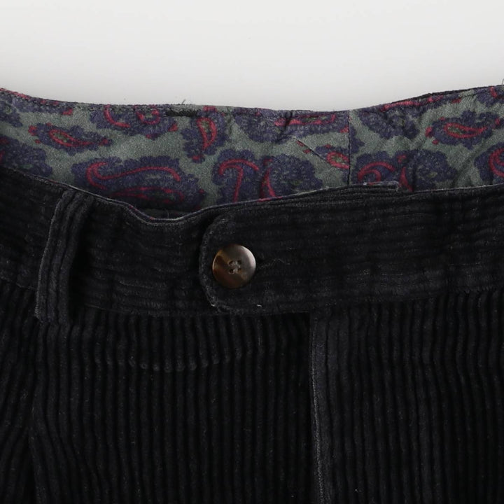 90'S NEW FAST Two-pleat Corduroy Pants, Men's, W35, Vintage cotton black type Vintage Second Hand