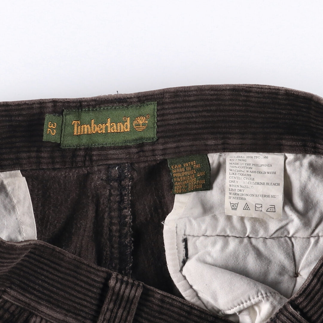 90'S Timberland Two-pleat Corduroy Pants, Men's, Vintage, Size W32 cotton brown type Vintage Second Hand