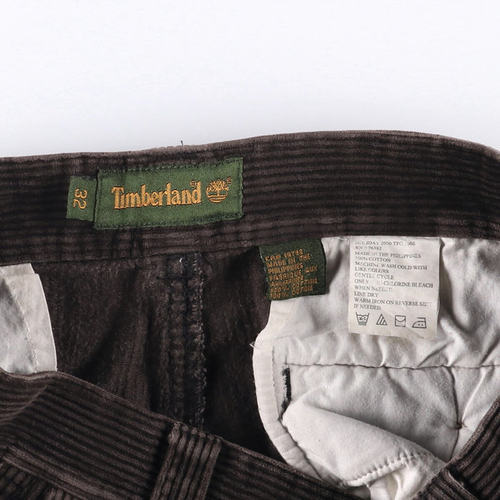90'S Timberland Two-pleat Corduroy Pants, Men's, Vintage, Size W32 cotton brown type Vintage Second Hand
