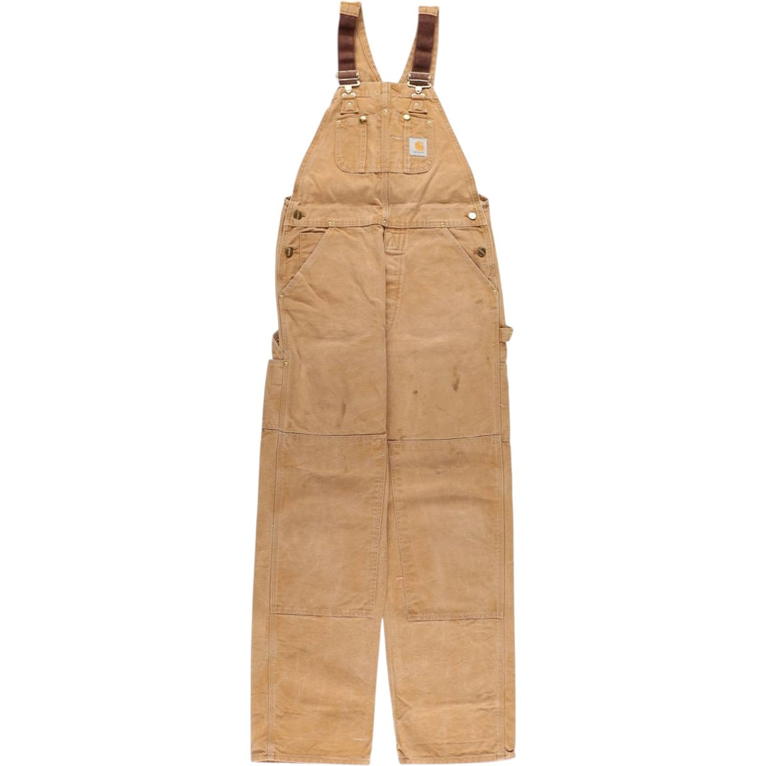 00'S Carhartt Double Knee Duck Overalls Made in USA Men's W36 cotton ocher yellow type Vintage Second Hand