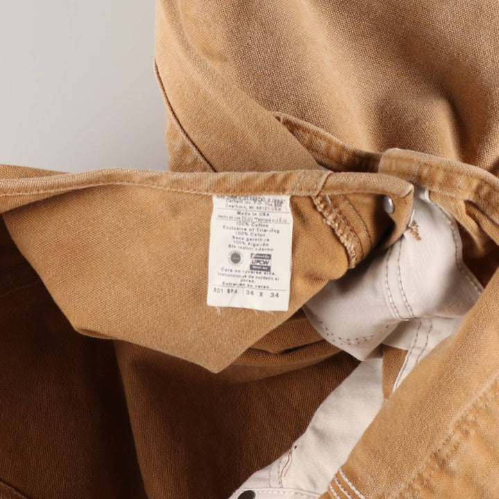 00'S Carhartt Double Knee Duck Overalls Made in USA Men's W36 cotton ocher yellow type Vintage Second Hand