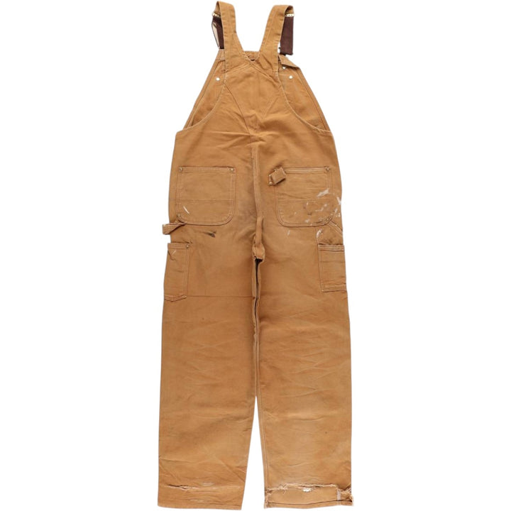 Big size Carhartt double knee duck overalls for men, equivalent to w41 unclear ocher yellow type Vintage Second Hand