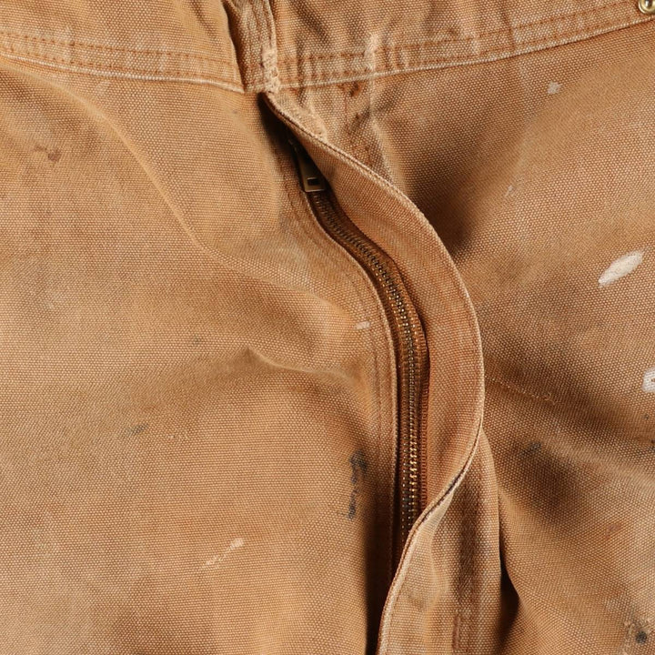 Big size Carhartt double knee duck overalls for men, equivalent to w41 unclear ocher yellow type Vintage Second Hand