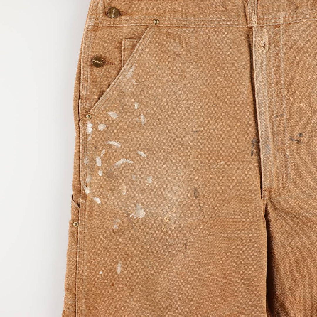 Big size Carhartt double knee duck overalls for men, equivalent to w41 unclear ocher yellow type Vintage Second Hand