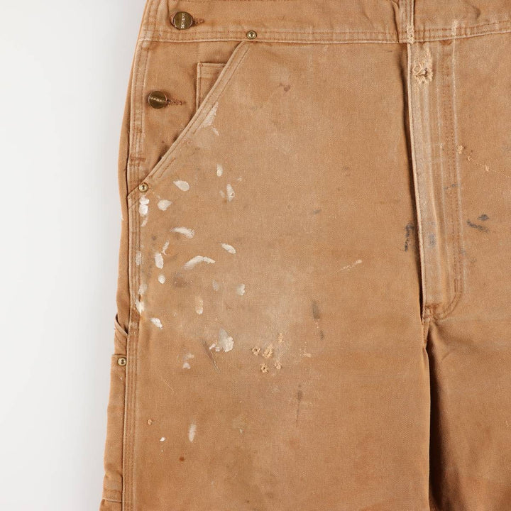 Big size Carhartt double knee duck overalls for men, equivalent to w41 unclear ocher yellow type Vintage Second Hand