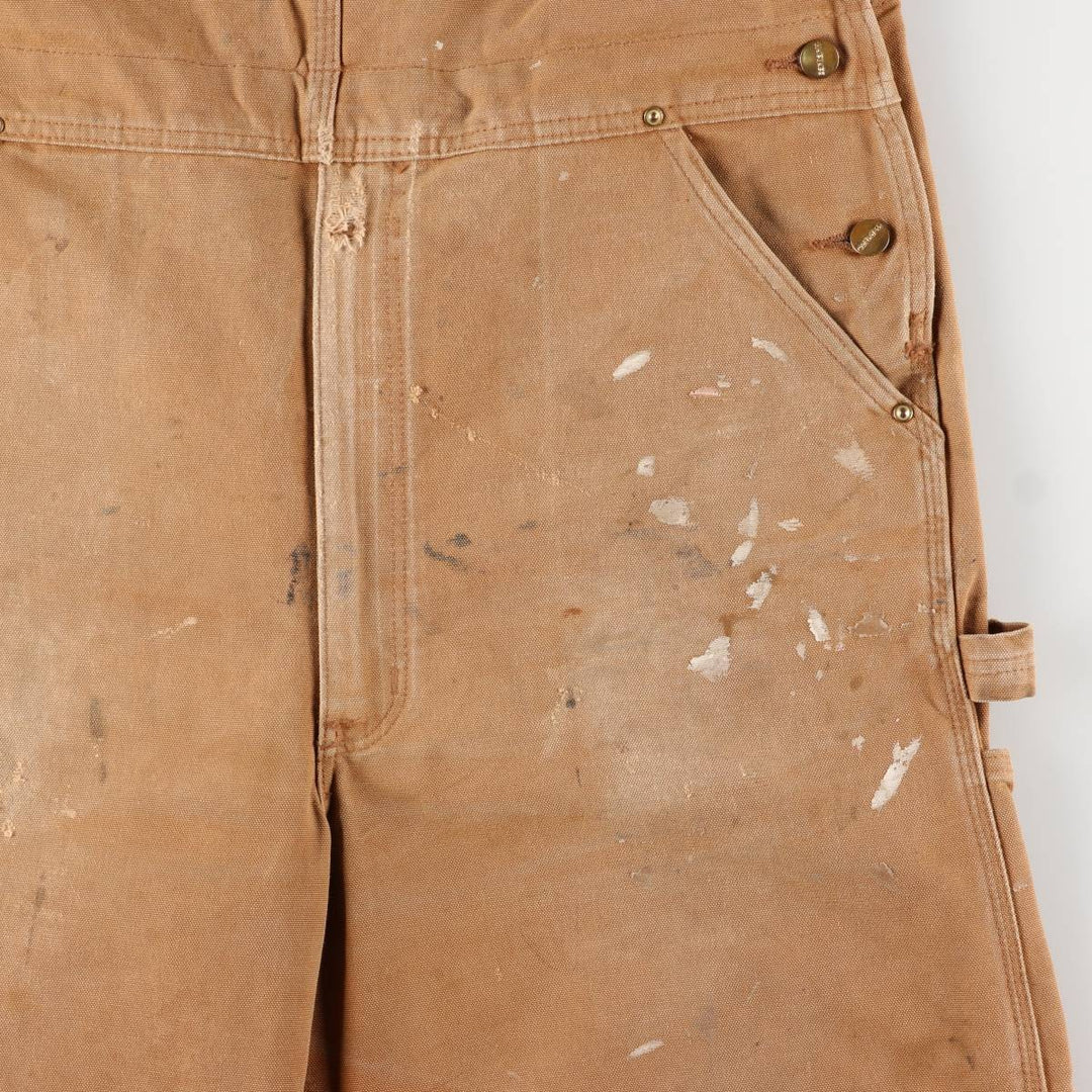Big size Carhartt double knee duck overalls for men, equivalent to w41 unclear ocher yellow type Vintage Second Hand