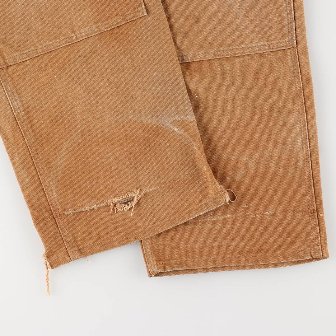Big size Carhartt double knee duck overalls for men, equivalent to w41 unclear ocher yellow type Vintage Second Hand