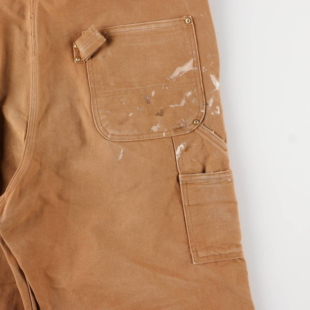 Big size Carhartt double knee duck overalls for men, equivalent to w41 unclear ocher yellow type Vintage Second Hand