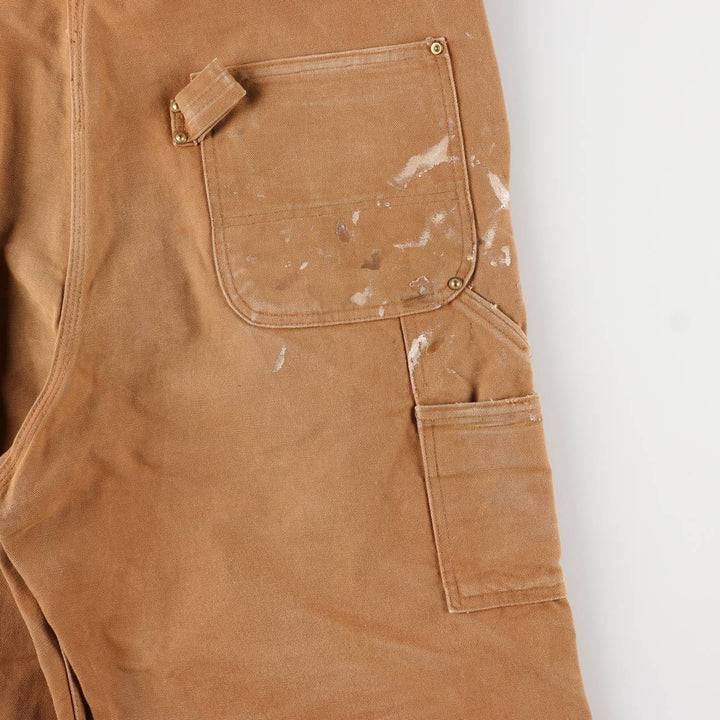 Big size Carhartt double knee duck overalls for men, equivalent to w41 unclear ocher yellow type Vintage Second Hand