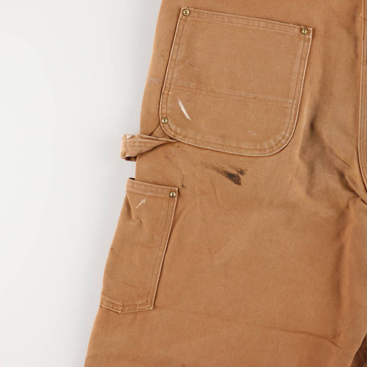 Big size Carhartt double knee duck overalls for men, equivalent to w41 unclear ocher yellow type Vintage Second Hand