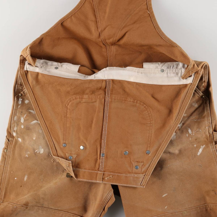 Big size Carhartt double knee duck overalls for men, equivalent to w41 unclear ocher yellow type Vintage Second Hand