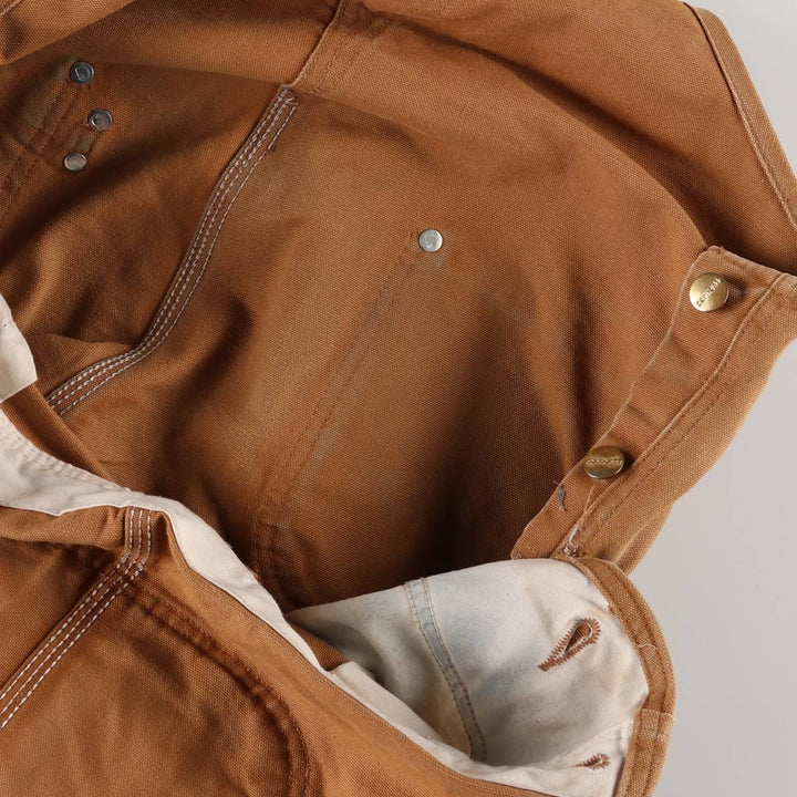 Big size Carhartt double knee duck overalls for men, equivalent to w41 unclear ocher yellow type Vintage Second Hand