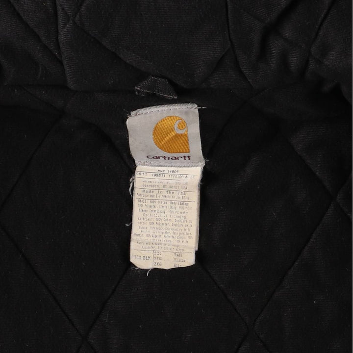 Carhartt Active Jacket, Padded Duck Full-Zip Hoodie, Made in USA, Men's XXL cotton black type Vintage Second Hand